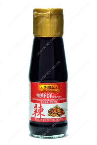 Гострий соєвий соус зі смаком морепродуктів Lee Kum Kee hot shrimp flavored seasoned soy sauce, 115 мл