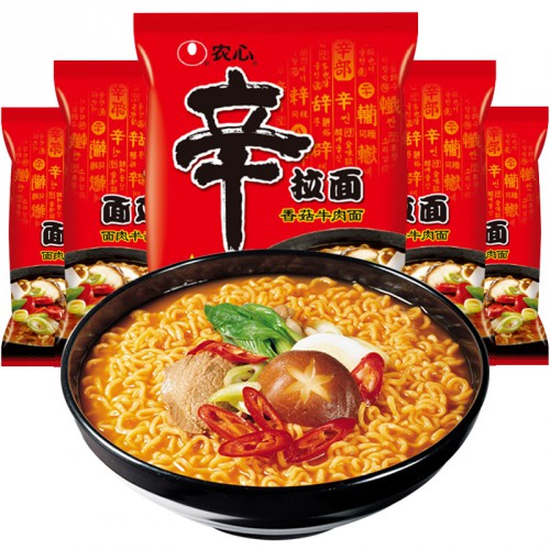 Корейська локшина швидкого приготування гостра з грибами Nongshim Shin Ramyun noodle soup Рамен, 120 г