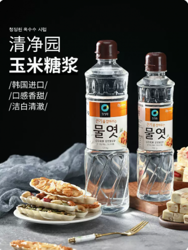 水怡玉米糖浆韩国清净园麦芽糖糯米船太妃糖烘焙专用水饴转化糖稀 700g