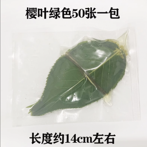 绿色樱叶烘焙和菓子日式饭团装饰观赏50张包树叶盐渍关山樱花叶