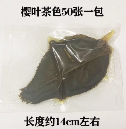 棕色樱叶烘焙和菓子日式饭团装饰观赏50张包树叶盐渍关山樱花叶