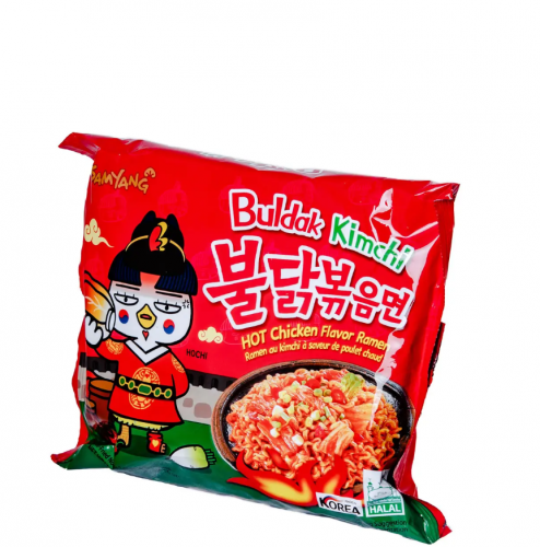 Локшина рамен швидкого приготування з куркою Кімчі Buldak Kimchi HOT Chicken flavor ramen SAMYANG 135g