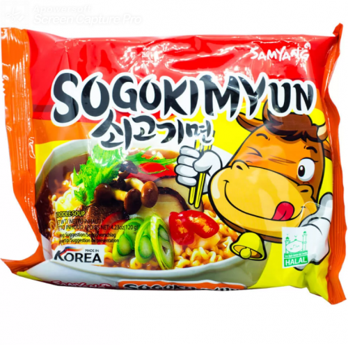 Суп рамен с говядиной Sogokimyun Samyang 120g