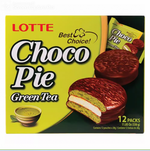 乐天/LOTTE 巧克力派 Chocopie 绿茶味 336g